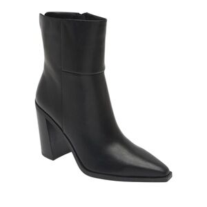 NWT Steve Madden Leather Snip Toe Silvee Ankle Boot Black Size 9.5